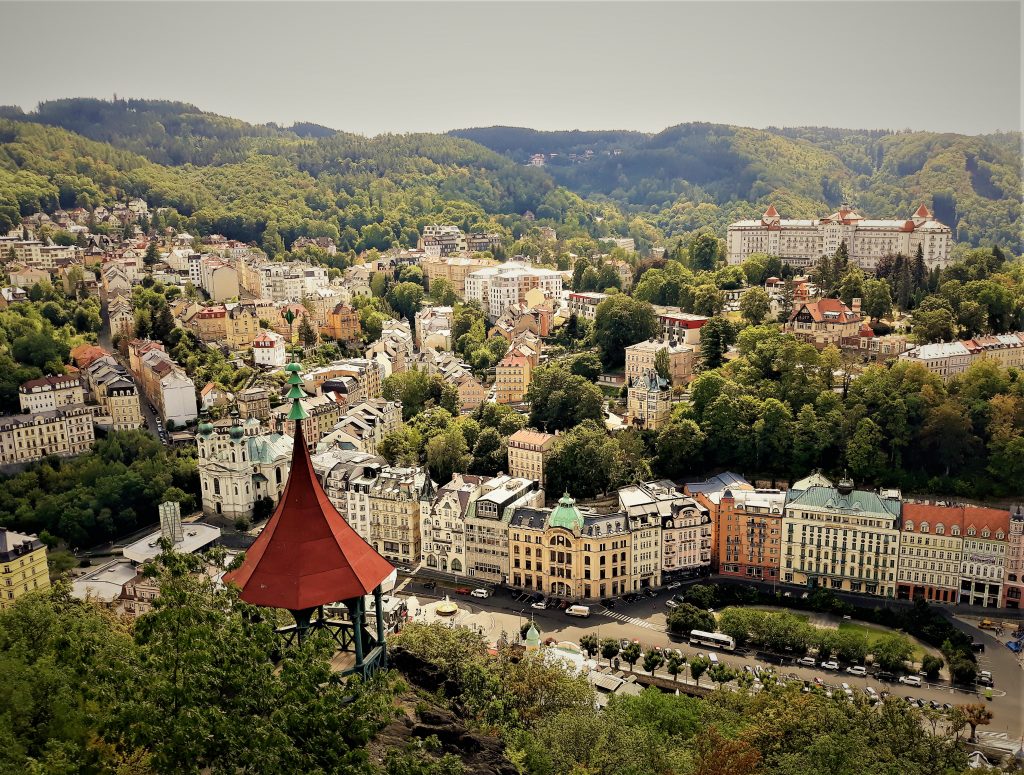 Spa Karlovy Vary view from the Deer Jump Lookout